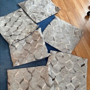 Geometric Patterned Gray Accent Pillow cases (6)